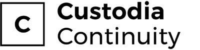 Custodia Continuity logo in black on transparent background